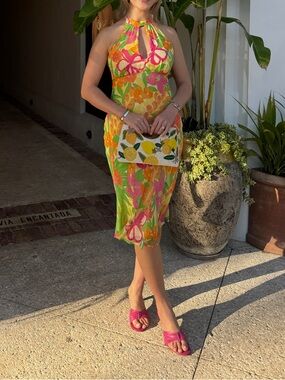 Lily Pulitzer Vintage 100% silk mid dress